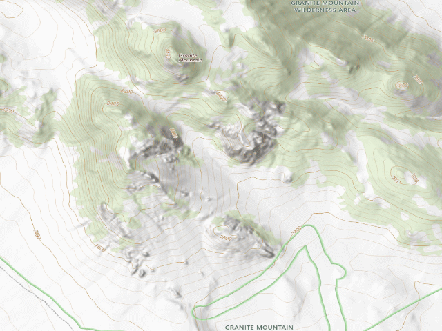 USGS topographic map of Granite Mountain Trail