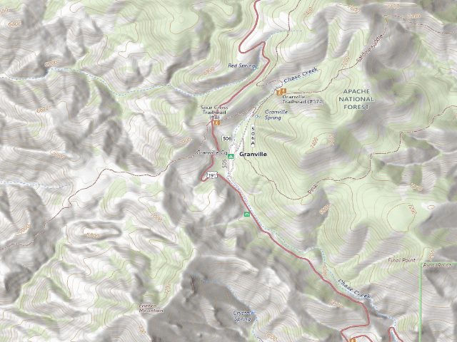 USGS topographic map of Granville Campground