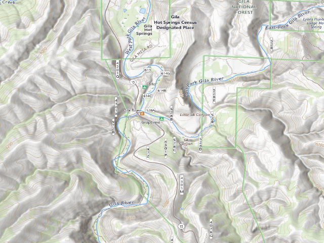USGS topographic map of Grapevine Campground