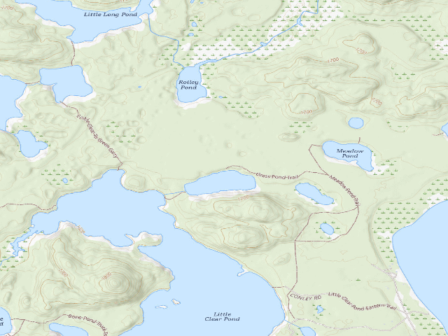 USGS topographic map of Grass Pond Site 1 (Saint Regis Canoe Area)