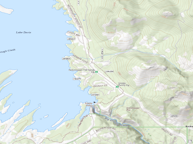 USGS topographic map of Grasshopper Flat Family Cg.