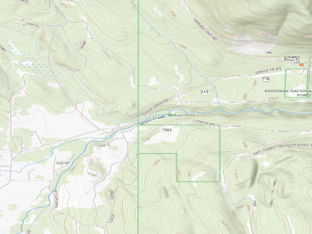 USGS topographic map of Grave Creek Campground