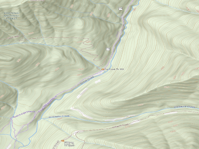 USGS topographic map of Grave Creek/Old Williams Creek