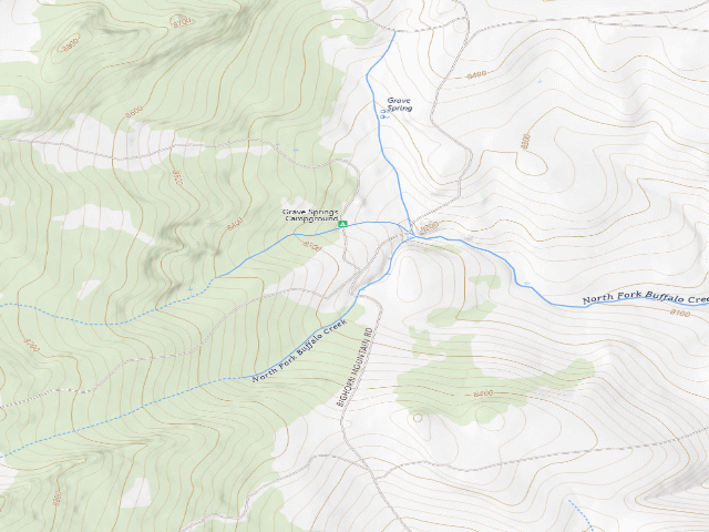 USGS topographic map of Grave Springs Campground