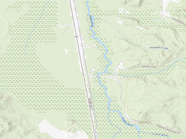 USGS topographic map of Graves Crossing State Forest Campground