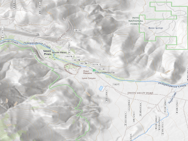 USGS topographic map of Grays Meadow Campground