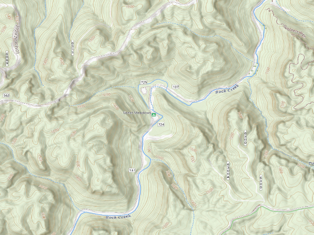 USGS topographic map of Great Meadows Campground Raccoon Loop