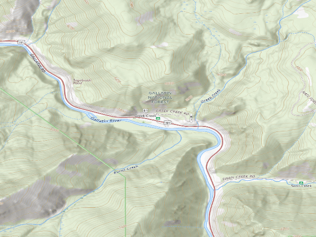 USGS topographic map of Greek Creek