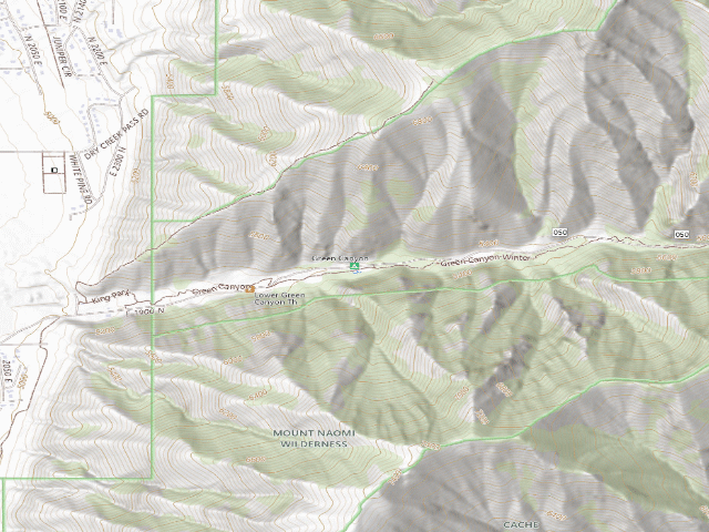 USGS topographic map of Green Canyon