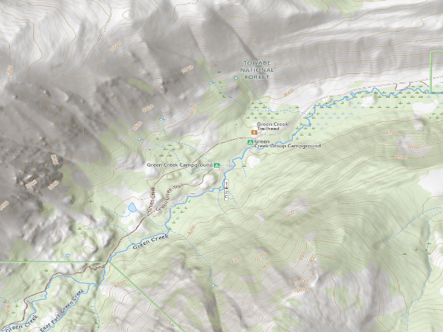 USGS topographic map of Green Creek Campground