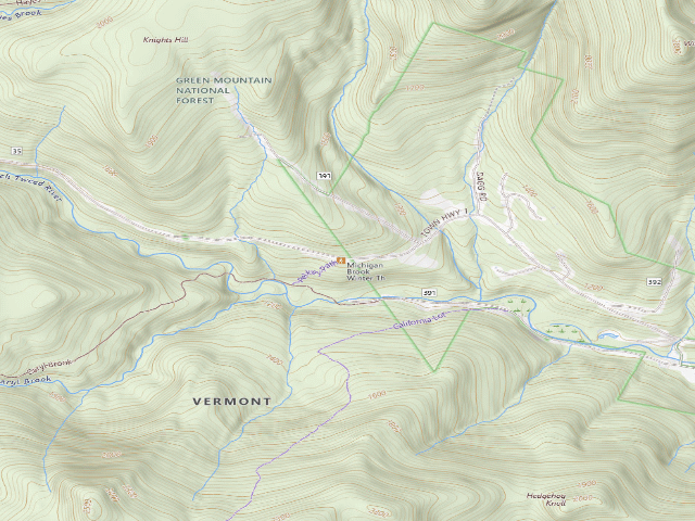 USGS topographic map of Green Mountain National Forest
