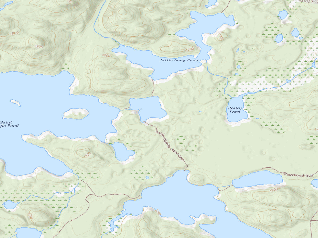 USGS topographic map of Green Pond Site 1 (Saint Regis Canoe Area)
