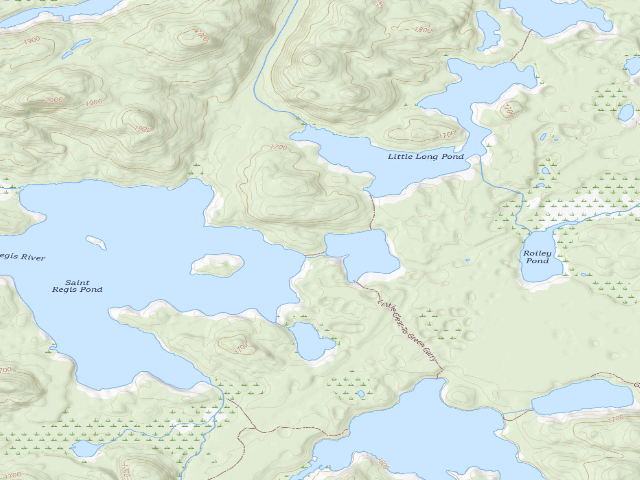 USGS topographic map of Green Pond Site 1 (Saint Regis Canoe Area)