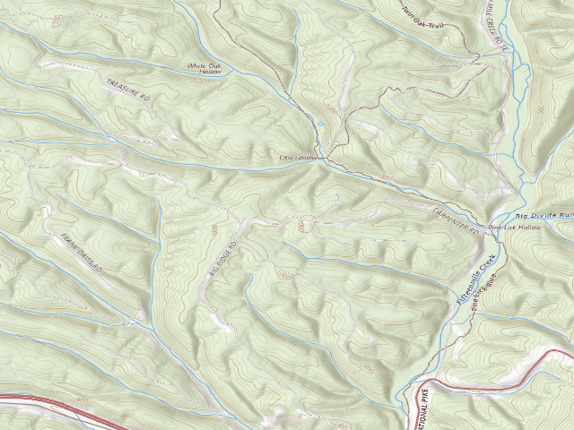 USGS topographic map of Green Ridge State Forest primitive campsite 15
