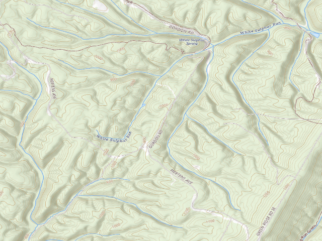 USGS topographic map of Green Ridge State Forest primitive campsite 36