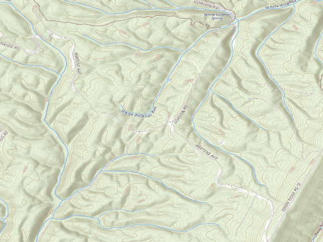 USGS topographic map of Green Ridge State Forest primitive campsite 38