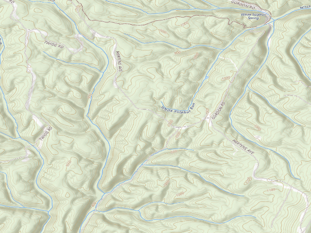 USGS topographic map of Green Ridge State Forest primitive campsite 39