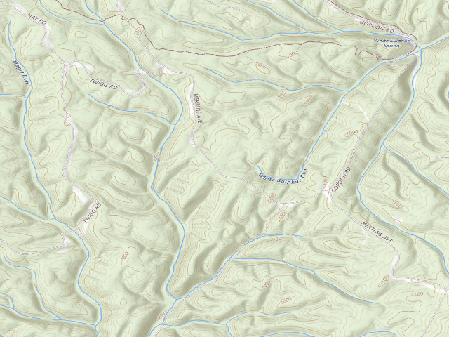 USGS topographic map of Green Ridge State Forest primitive campsite 40