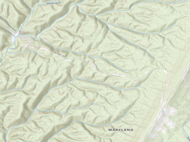 USGS topographic map of Green Ridge State Forest primitive campsite 51