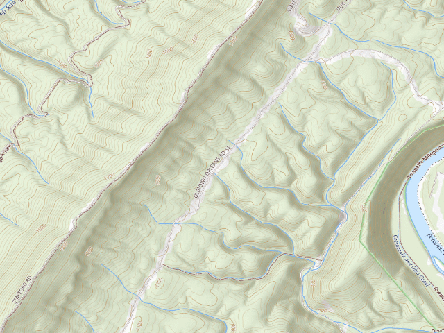 USGS topographic map of Green Ridge State Forest primitive campsite 69
