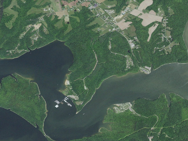 Aerial image of Green River Lake WMA