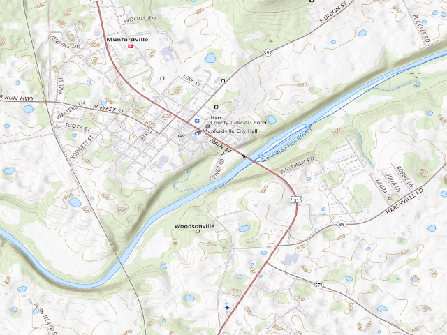 USGS topographic map of Green River Park & Arboretum (Thelma Stovall Park)
