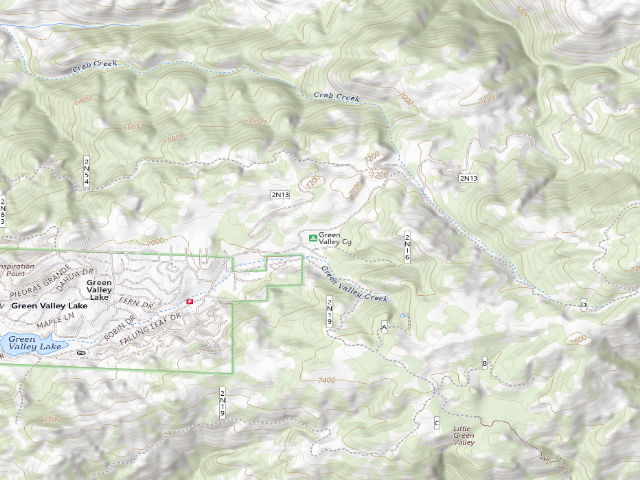 USGS topographic map of Green Valley Campground