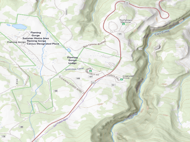 USGS topographic map of Greendale Campground