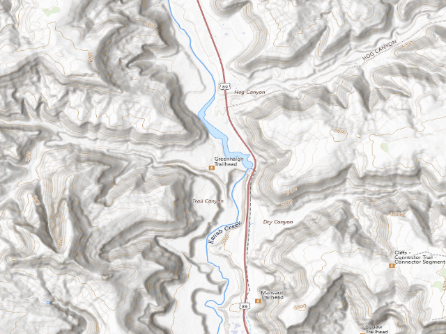 USGS topographic map of Greenhalgh Trail