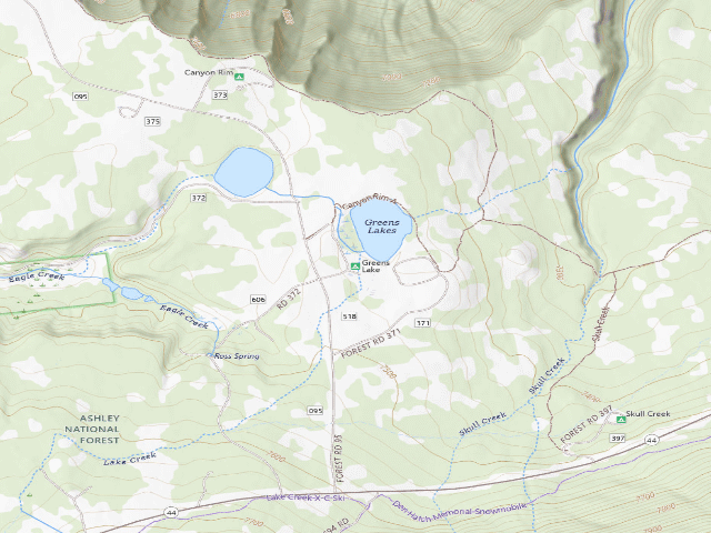USGS topographic map of Greens Lake