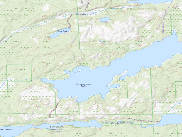 USGS topographic map of Greenstone Lake Site 2