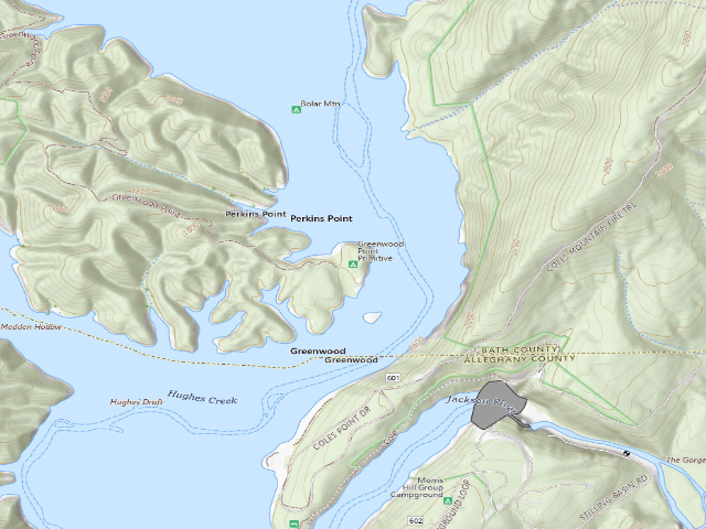 USGS topographic map of Greenwood Point Primitive