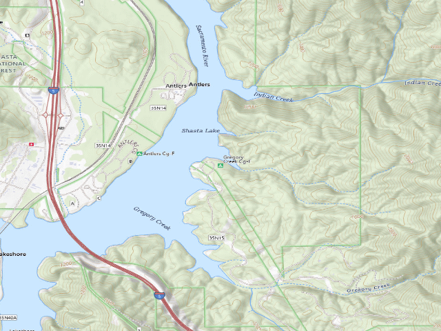 USGS topographic map of Gregory Creek Cg-F