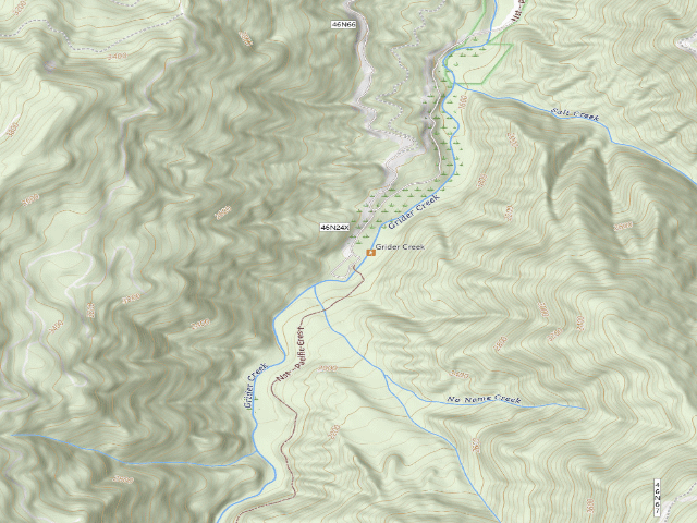 USGS topographic map of Grider Creek Campground