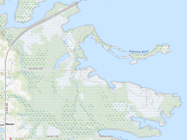 USGS topographic map of Griffin Road (Hugo WMA)