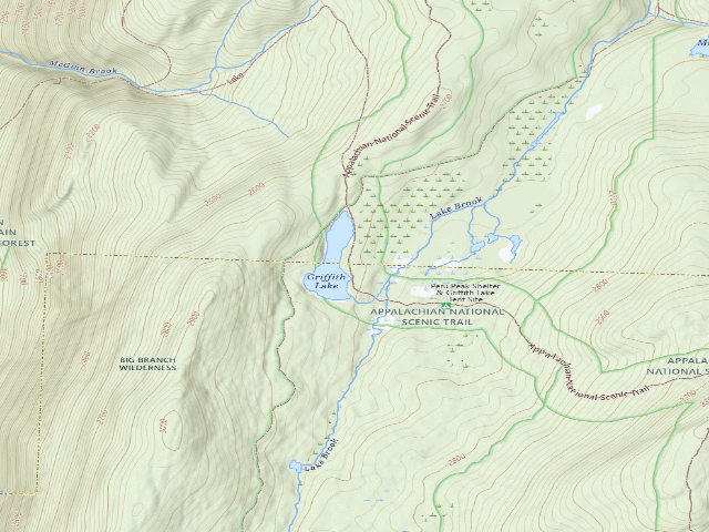 USGS topographic map of Griffith Lake Tent Area