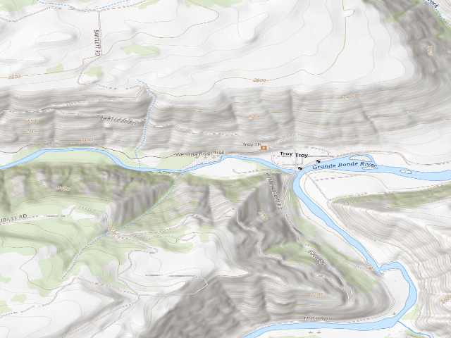 USGS topographic map of Griz Flat (Grizzly Flats) - Wenaha Wildlife Area