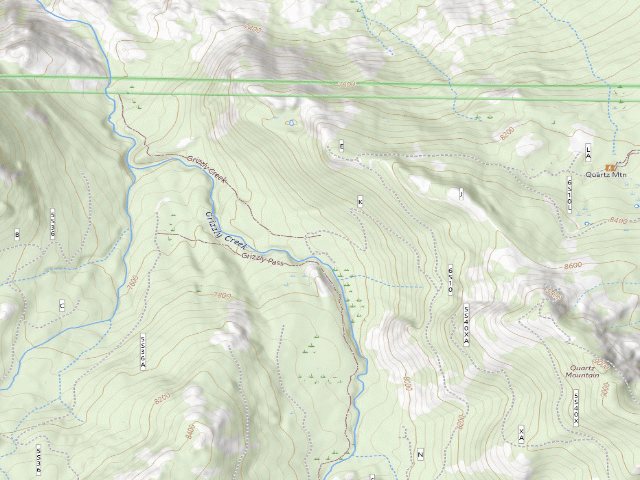 USGS topographic map of Grizzly Creek