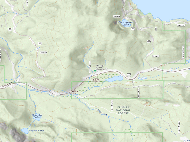 USGS topographic map of Grizzly Creek (Family Cg)