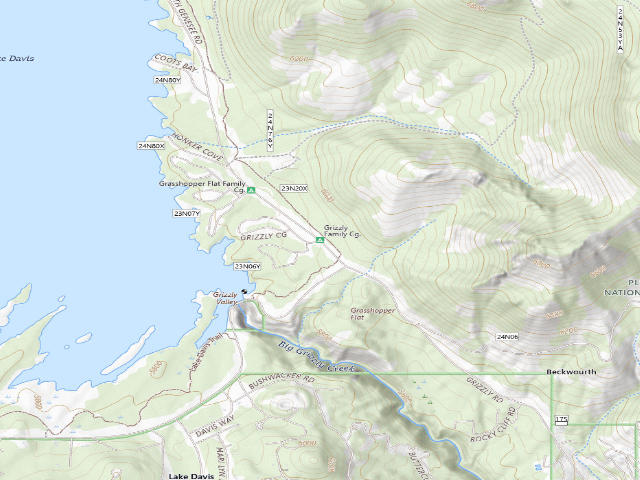 USGS topographic map of Grizzly Family Cg.
