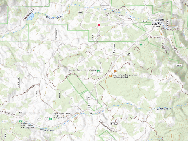 USGS topographic map of Groom Creek Horse Camp