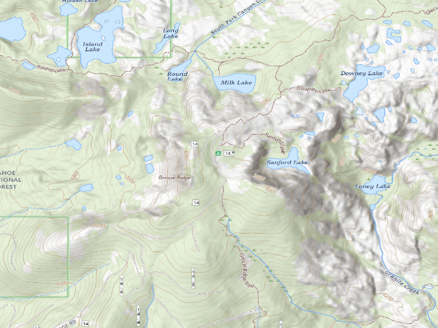 USGS topographic map of Grouse Ridge