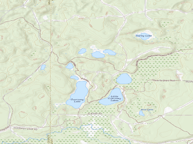 USGS topographic map of Guernsey Lake State Forest Campground
