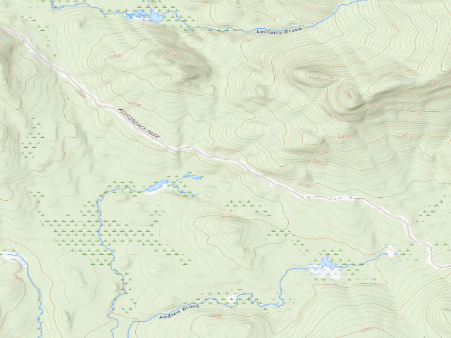 USGS topographic map of Gulf Brook Road Campsite 4 (Vanderwhacker Mountain Wild Forest)
