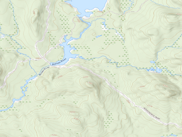USGS topographic map of Gulf Brook Road Campsite 5 (Vanderwhacker Mountain Wild Forest)
