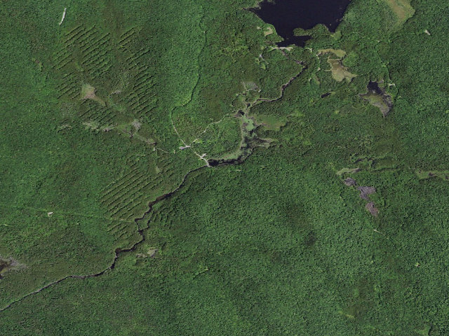 Aerial image of Gulf Brook Road Campsite 6 (Vanderwhacker Mountain Wild Forest)