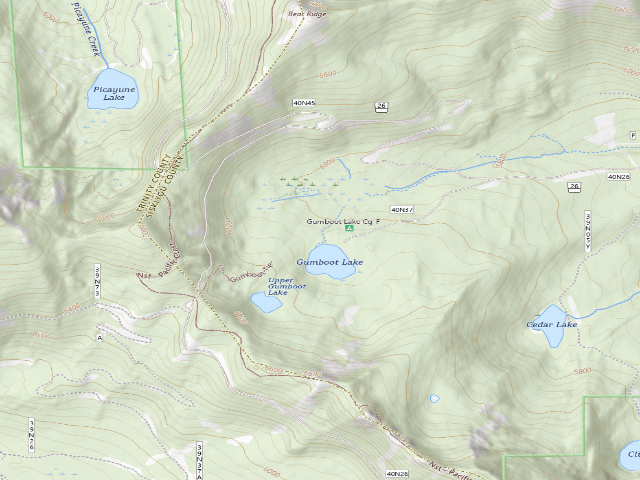 USGS topographic map of Gumboot Campground
