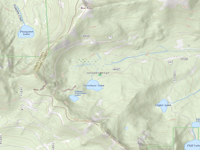 USGS topographic map of Gumboot Lake Cg-F