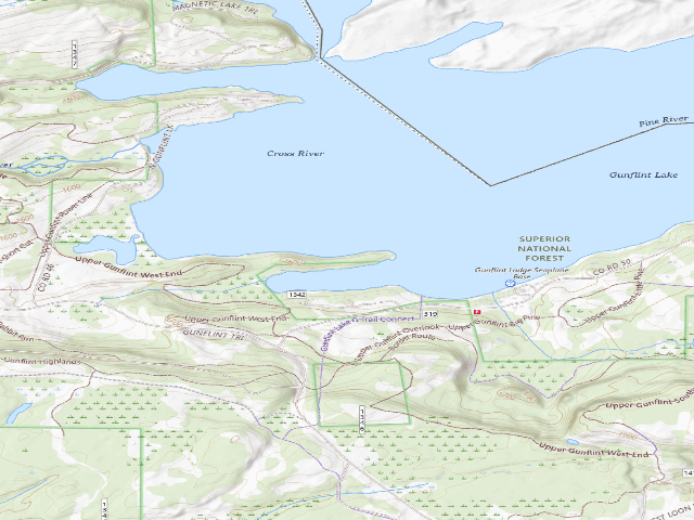 USGS topographic map of Gunflint Lake Site 1