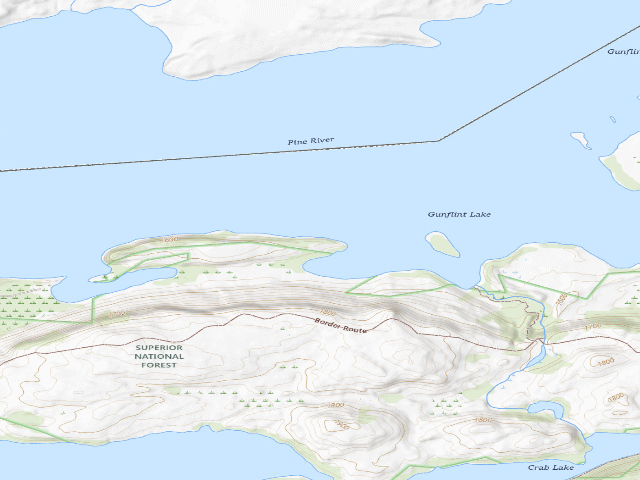 USGS topographic map of Gunflint Lake Site 2